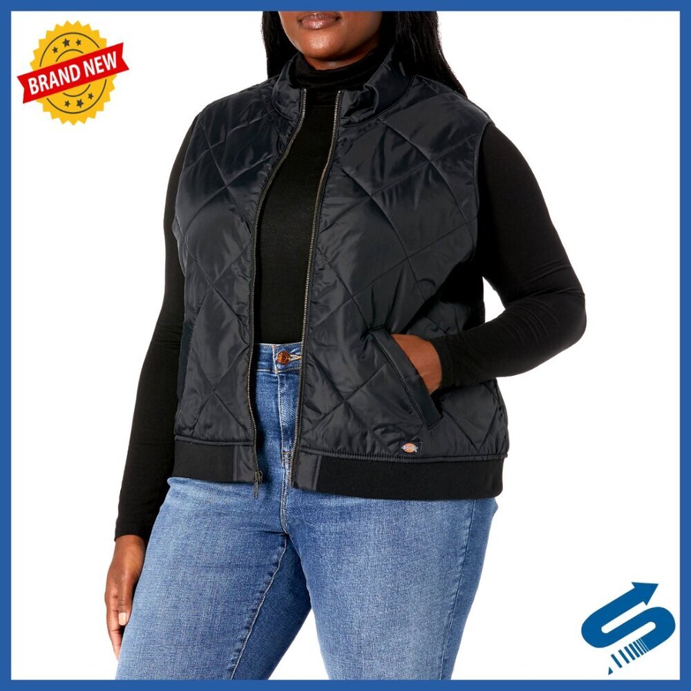 Plus Size Quilted Vest Lightweight Water Repellent Bomber Style